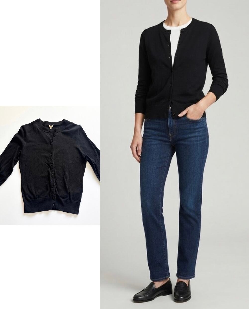 J.Crew Black Button Front Cardigan Size M